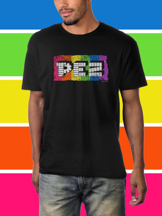 PEZ® 80s Neon Rainbow Tee – Vintage Candy Unisex Graphic T-Shirt