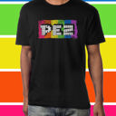  PEZ® 80s Neon Rainbow Tee – Vintage Candy Unisex Graphic T-Shirt