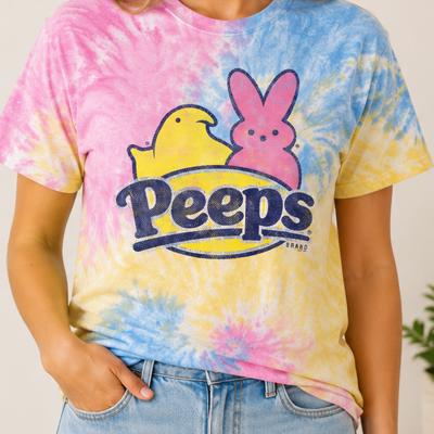 PEEPS® Sherbet Tie-Dye Tee – Vintage Marshmallow Unisex Graphic T-Shirt