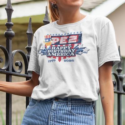 PEZ® Uncle Sam America Semiquincentennial Tee | Happy Birthday America Candy Tee | United States 250 Anniversary Apparel