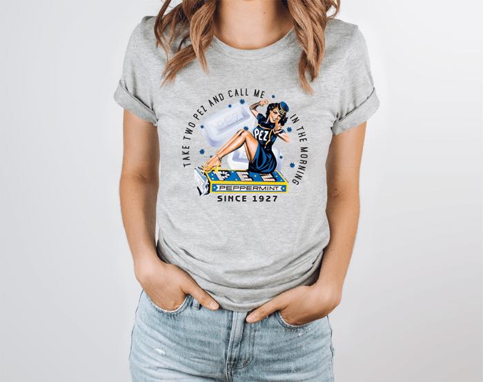 PEZ® Vintage Pin Up Girl | Take Two PEZ and Call Me in the Morning Tee – Unisex Graphic T-Shirt
