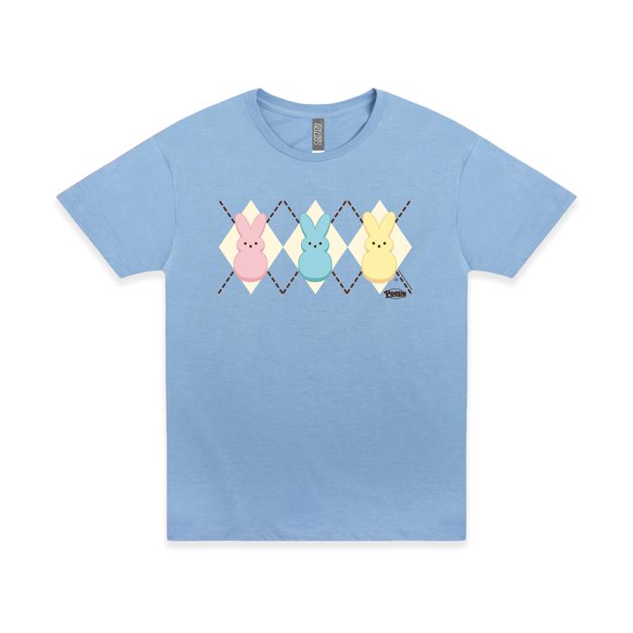 PEEPS® Argyle Tee | Bunny Vintage T-Shirt – Retro Easter Graphic Tee | Officially Licensed Spring Nostalgia Shirt