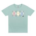 Small Seafoam PEEPS® Argyle Tee | Bunny Vintage T-Shirt – Retro Easter Graphic Tee | Officially Licensed Spring Nostalgia Shirt