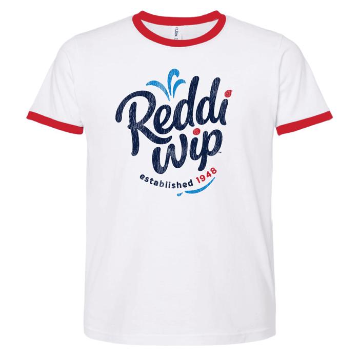 Official Reddi-wip® Logo Ringer T-Shirt – Retro Dessert Topping Tee | Vintage Whipped Cream Style