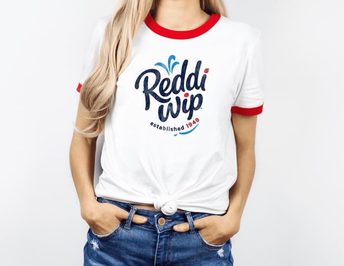 Official Reddi-wip® Logo Ringer T-Shirt – Retro Dessert Topping Tee | Vintage Whipped Cream Style