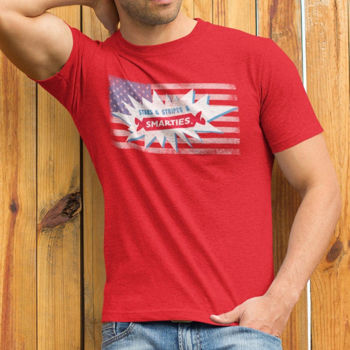 Smarties® Stars & Stripes & Smarties® Patriotic Candy Tee | Vintage Americana Flag Shirt