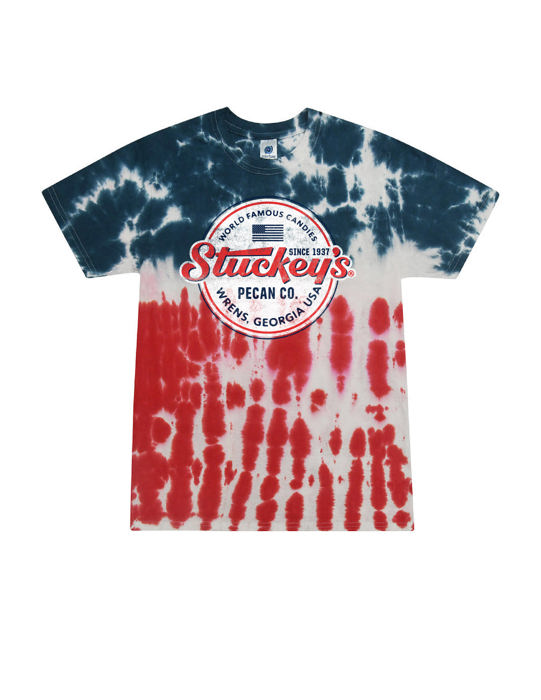 Stuckey's® Made in the USA Tie-Dye Tee | Officially Licensed Patriotic Graphic Shirt