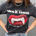  Wack-O-Wax® FANGS Black Mineral Wash Tee – Vintage Unisex Graphic T-Shirt