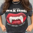  Wack-O-Wax® FANGS Black Mineral Wash Tee – Vintage Unisex Graphic T-Shirt