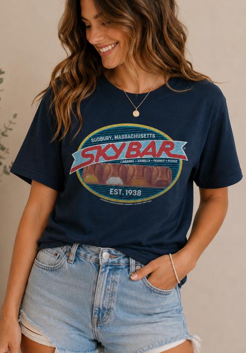 SkyBar® Flavors Caramel • Vanilla • Peanut • Fudge Tee, Unisex Soft Cotton Graphic T-Shirt
