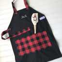 Red Buffalo Check Kids Personalized Apron