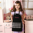 Grey Buffalo Plaid Kids Personalized Apron