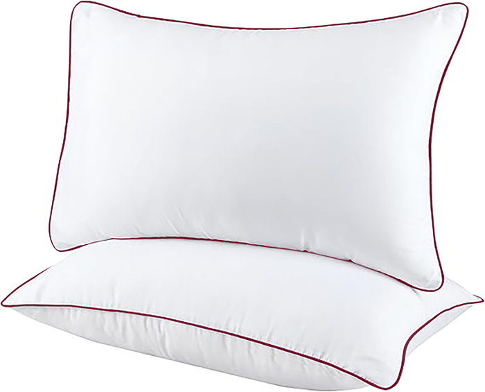 Set of 2 Plush Fiber Fill Standard Pillow with Piping