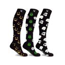 Style 3 S-M Men's & Womenswear Knee High Compression Halloween Spooky Socks | 3-Pairs