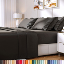 Black California King Hotel Luxury 2000 Series 6-Piece Rayon from Bamboo Cooling Bed Sheet Set
