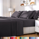 Dark Gray California King Hotel Luxury 2000 Series 6-Piece Rayon from Bamboo Cooling Bed Sheet Set