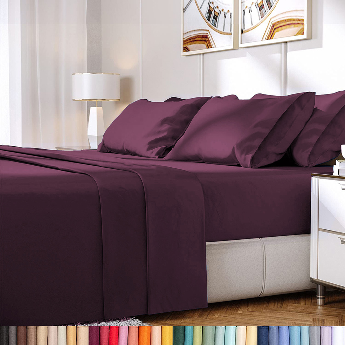 Hotel Luxury 2000 Series 6-Piece Rayon from Bamboo Cooling Bed Sheet Set