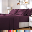 Egg Plant California King Hotel Luxury 2000 Series 6-Piece Rayon from Bamboo Cooling Bed Sheet Set