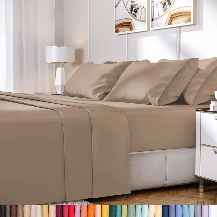 Hotel Luxury 2000 Series 6-Piece Rayon from Bamboo Cooling Bed Sheet Set