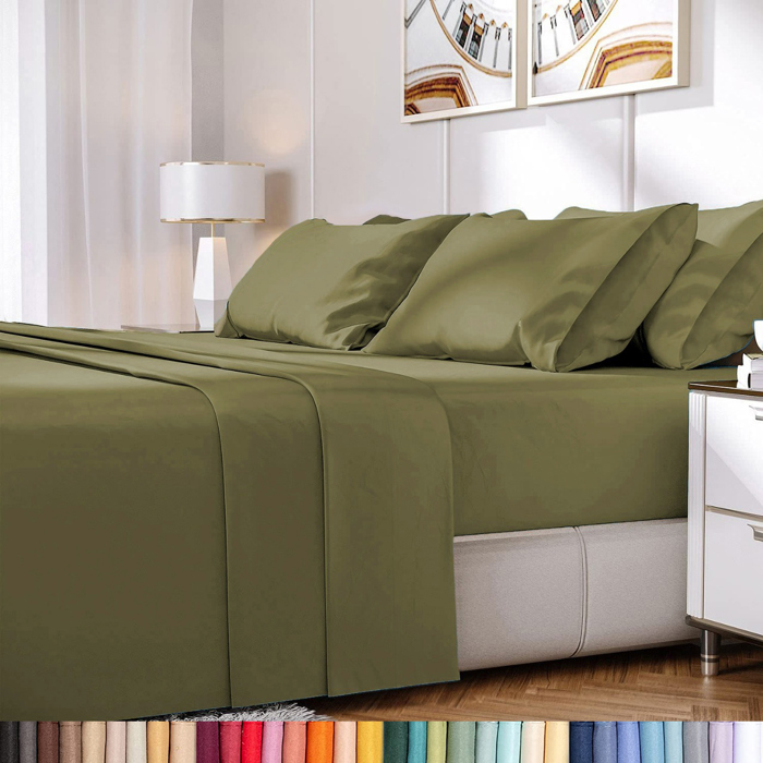 Hotel Luxury 2000 Series 6-Piece Rayon from Bamboo Cooling Bed Sheet Set
