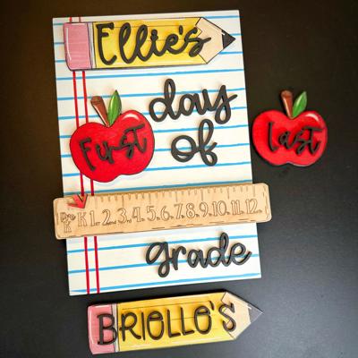 First Day of School Kids Photo Prop Personalized Sign 