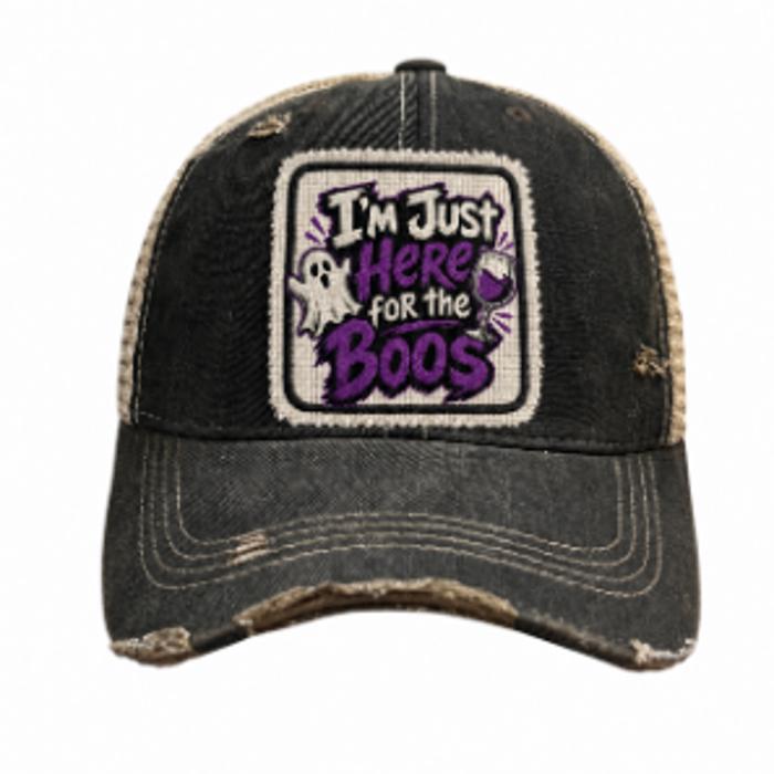 Halloween I'M JUST HERE FOR THE BOOS Patch Trucker Hat