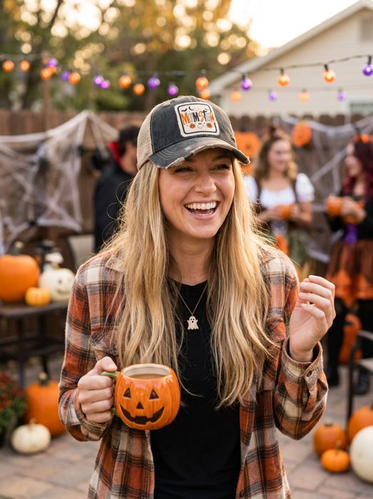 MOMSTER Halloween Patch Trucker Hat