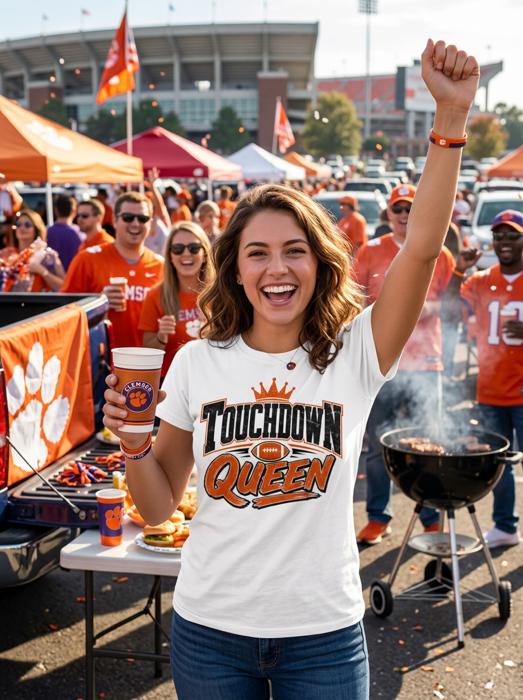Touchdown Queen T-SHIRT Football Season Tailgate Time