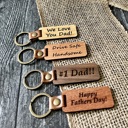  Custom Engraved Wood Keychains in Four Colors | Personalized Unisex Gift for All Ages