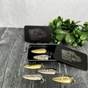  Personalized Fishing Lure Gift Set with Bass Flag Engraved Tin