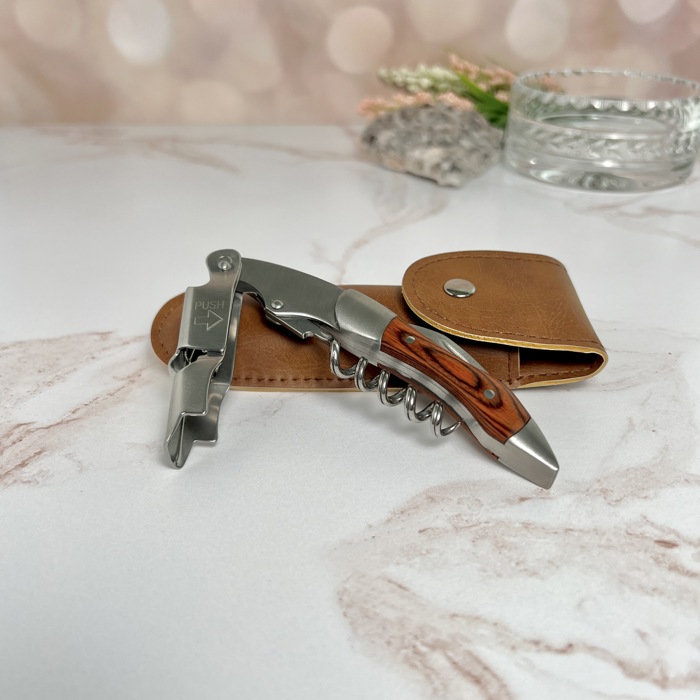 Stainless Steel & Wood Professional Series Corkscrew | Hostess Gift 