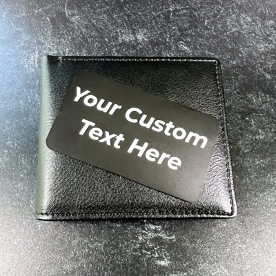 Text Engraved Metal Wallet Card | Custom Encouragement Insert Card | Personalized Gift for Him or Her