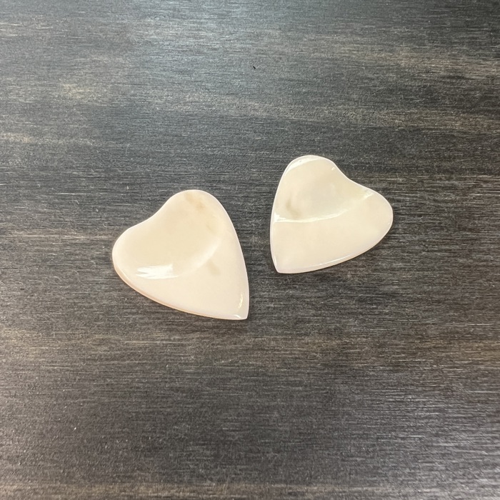 Custom Heart-Shaped Bone Guitar Pick Gift Set with Keychain or Wood Box