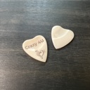  Custom Heart-Shaped Bone Guitar Pick Gift Set with Keychain or Wood Box