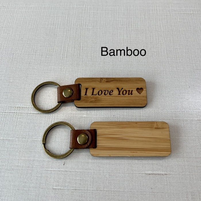 Custom Engraved Wood Keychains in Four Colors | Personalized Unisex Gift for All Ages