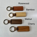 Custom Engraved Wood Keychains in Four Colors | Personalized Unisex Gift for All Ages