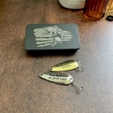  Personalized Fishing Lure Gift Set with Bass Flag Engraved Tin