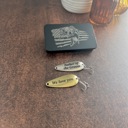  Personalized Fishing Lure Gift Set with Bass Flag Engraved Tin