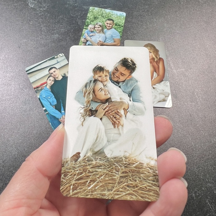 Personalized Color Photo and Text Metal Wallet Insert Card | Thoughtful Keepsake Gift for Him