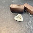  Custom Heart-Shaped Bone Guitar Pick Gift Set with Keychain or Wood Box