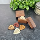  Custom Engraved Guitar Pick with Wooden Magnetic Box: Personalized Keepsake Gift for Music Lovers