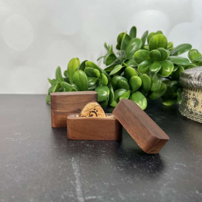 Custom Engraved Guitar Pick with Wooden Magnetic Box: Personalized Keepsake Gift for Music Lovers