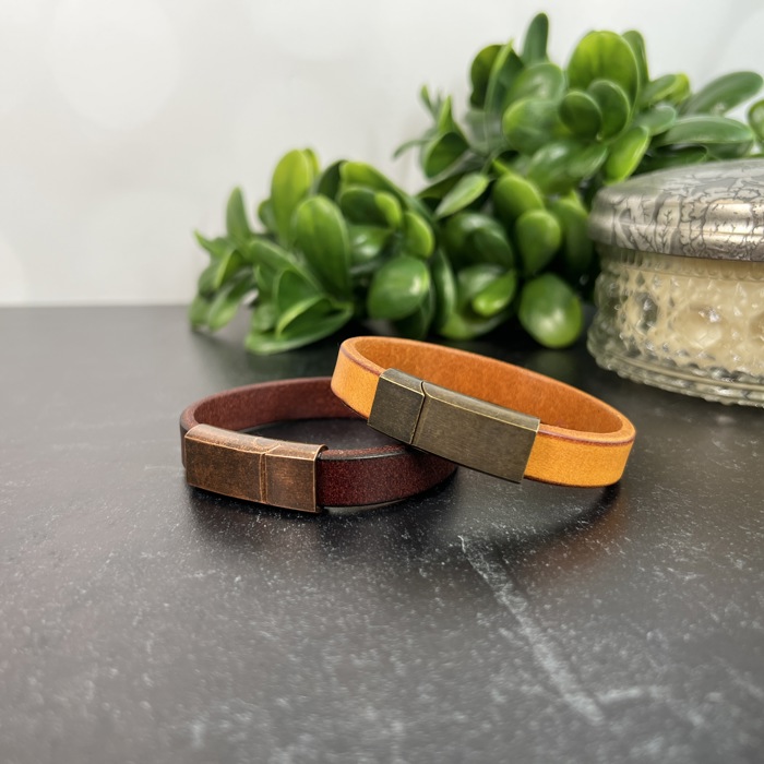 Premium Leather Customized Cuff Bracelet | Personalized Gift for Him or Her 