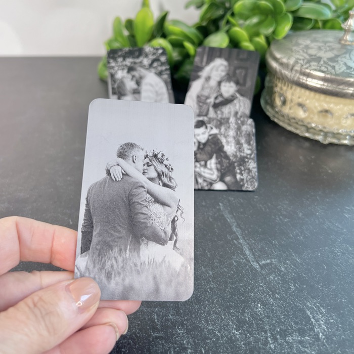 Love You Most Engraved Photo Metal Wallet Insert | 8 Color Options | Keepsake Gift for Him