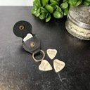  Custom Heart-Shaped Bone Guitar Pick Gift Set with Keychain or Wood Box