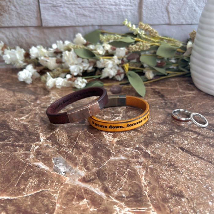 Premium Leather Customized Cuff Bracelet | Personalized Gift for Him or Her 