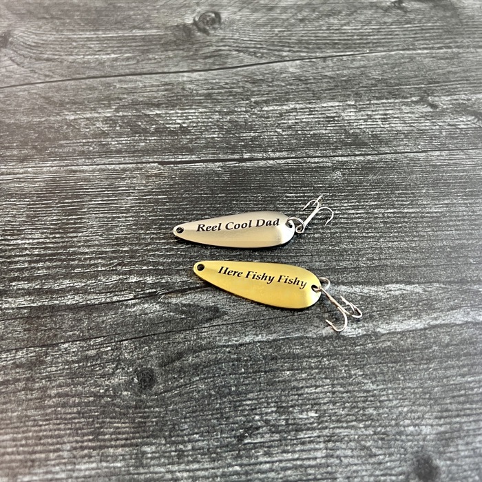 Fishing Gift Set for Dad; Father's Day Set of Two Fishing Lures in Metal Tin