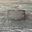  Text Engraved Metal Wallet Card | Custom Encouragement Insert Card | Personalized Gift for Him or Her