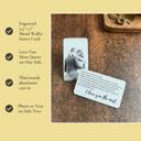  Love You Most Engraved Photo Metal Wallet Insert | 8 Color Options | Keepsake Gift for Him