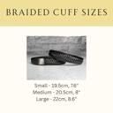  Unisex Stainless Steel Black PU Leather Braided Bracelet